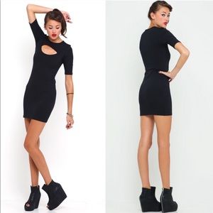 Stretch Short Sleeve, Peep Hole Mini Dress